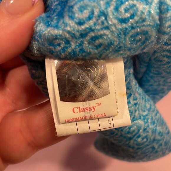 2001 Vintage Ty Original Beanie Baby Classy The Peoples Choice Blue Bear NWT EC - Picture 8 of 10